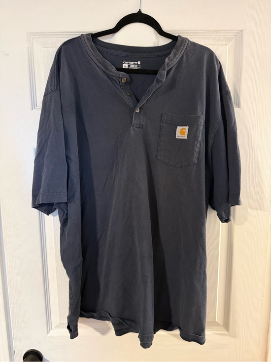 Carhartt Other - Carhartt Slate Blue Short-Sleeve Pocket Henley Tee